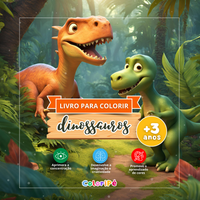Livro Infantil Para Colorir Dinossauros - Envio Digital Imprima e Use!