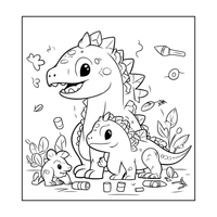 Livro Infantil Para Colorir Dinossauros - Envio Digital Imprima e Use!