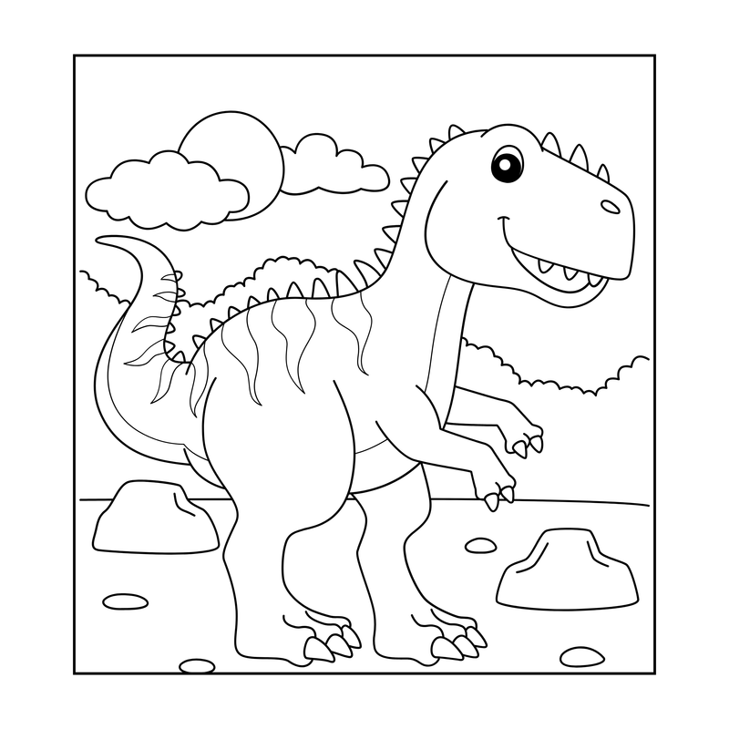 Livro Infantil Para Colorir Dinossauros - Envio Digital Imprima e Use!