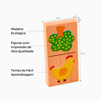 Dominó Educativo de Madeira 28 Peças