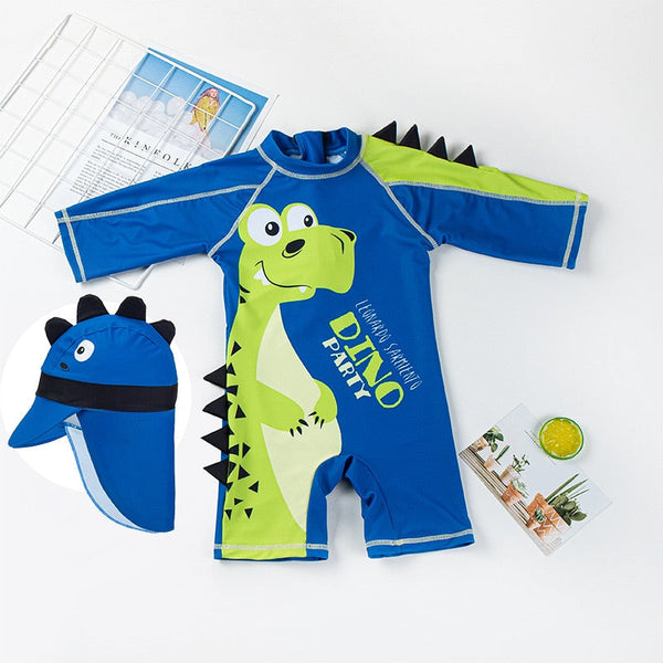Macaquinho de Praia Infantil Manga Longa Dino