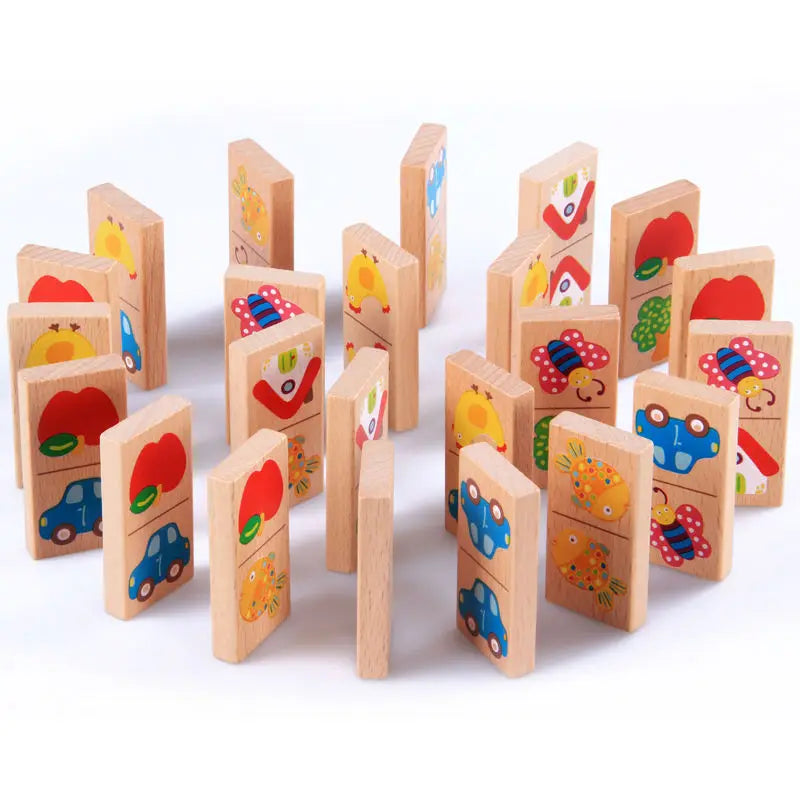 Domino Educativo Brinquedo de Madeira 