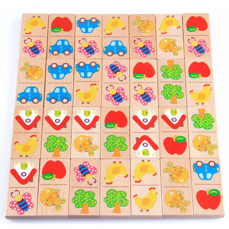 Domino Educativo Brinquedo de Madeira 