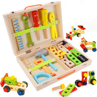 Brinquedo de montar em madeira com ferramentas infantis brinquedo educativo de madeira menino 03 anos