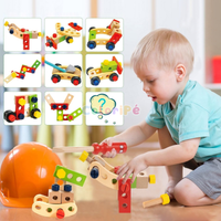 Brinquedo de montar em madeira com ferramentas infantis brinquedo educativo de madeira menino 03 anos