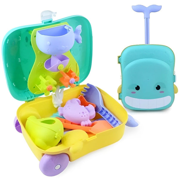 Brinquedo de Praia Infantil com Mala de Rodinhas