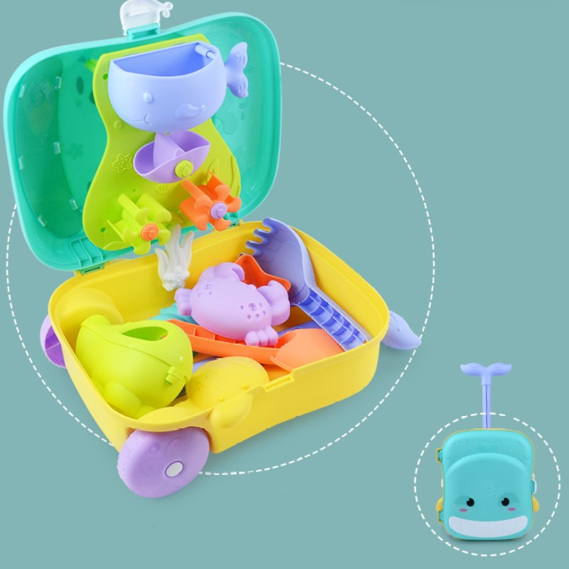 Brinquedo de Praia Infantil com Mala de Rodinhas