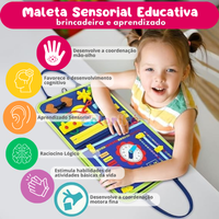Maleta Montessori sensorial com atividades motoras e educativas para bebês e criançaas 01 ano Loja ColoriPé