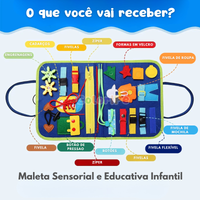 Maleta Montessori sensorial com atividades motoras e educativas para bebês e criançaas 01 ano Loja ColoriPé