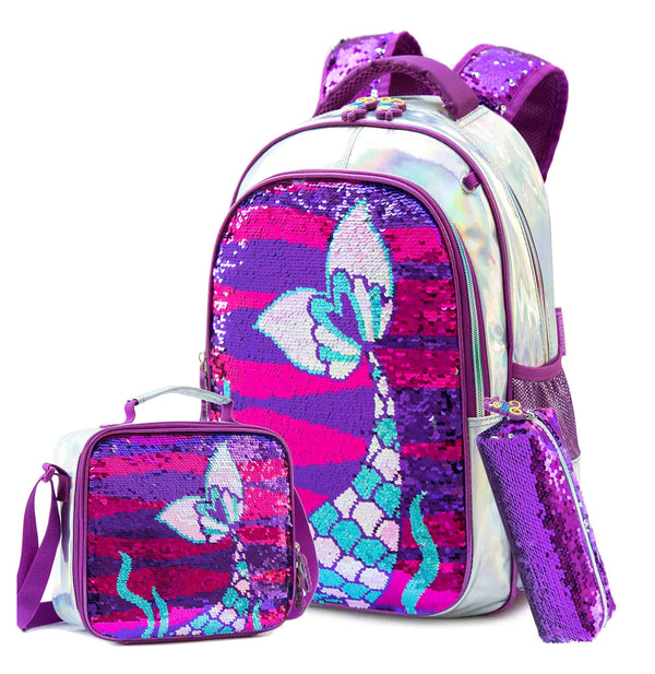 Mochila Infantil com Lancheira e Estojo - Sereia