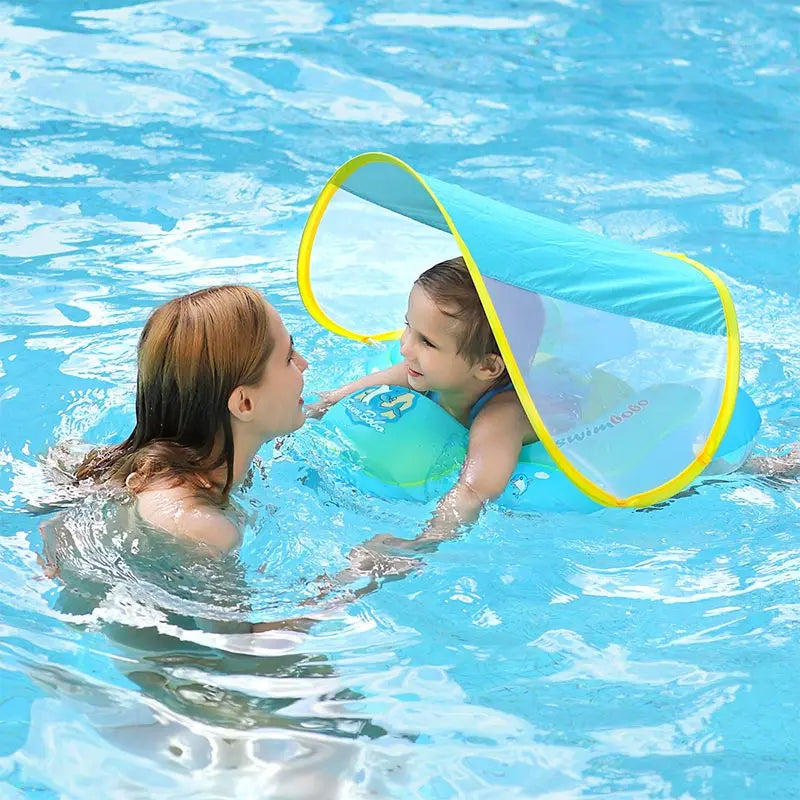 Boia de Piscina para Bebê com Cobertura Proteção UV
