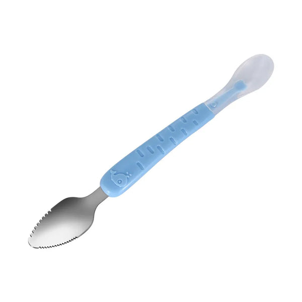 Colher Para Raspar Frutas e Legumes Alimentação do Bebê - 2 em 1