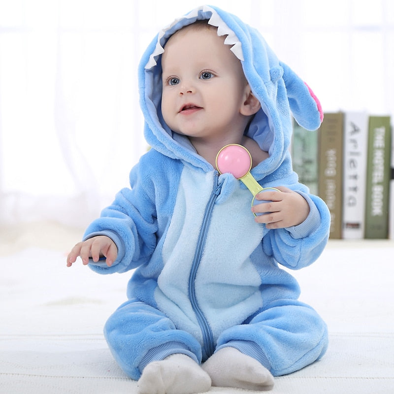 Macacão Inverno Bebê com Capuz Divertido Bichinhos