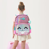 Mochila Infantil com Lancheira e Estojo Cat Cute