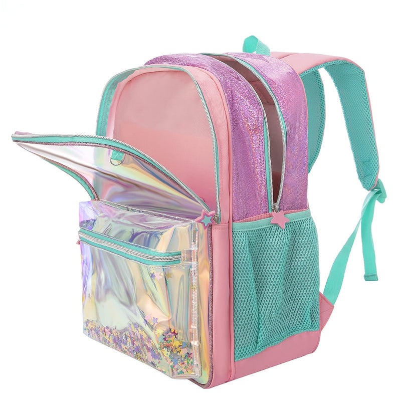 Mochila Infantil com Lancheira e Estojo - Super Star