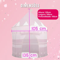 Barraca Infantil Dobrável e Desmontável Castelo Das Princesas e Príncipes