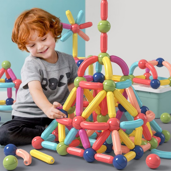 Blocos Bastões Magnéticos Peças Construção de Montar 3D Imã Brinquedo Infantil Educativo