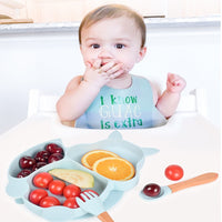 Conjunto Alimentação do Bebê Silicone Raposinha - 6 Peças