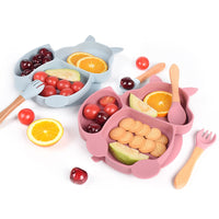 Conjunto Alimentação do Bebê Silicone Raposinha - 6 Peças