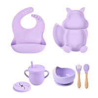 Conjunto Alimentação do Bebê Silicone Raposinha - 6 Peças