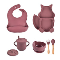 Conjunto Alimentação do Bebê Silicone Raposinha - 6 Peças