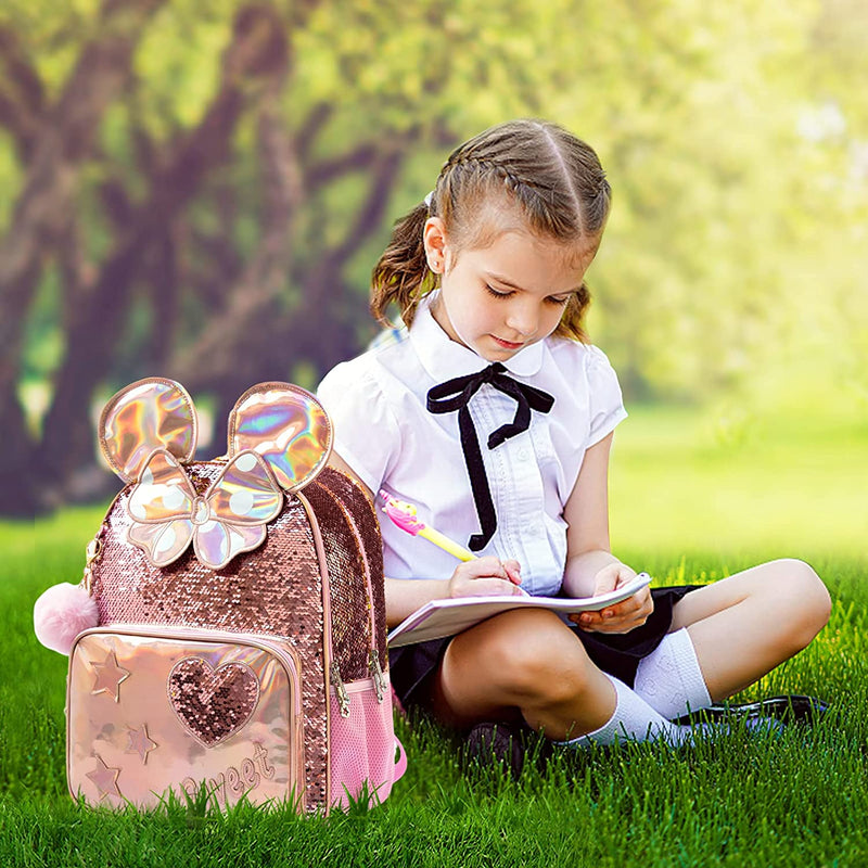Mochila Infantil com Lancheira e Estojo - Orelhinhas