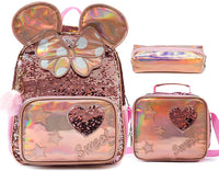 Mochila Infantil com Lancheira e Estojo - Orelhinhas