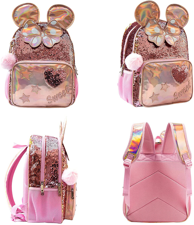 Mochila Infantil com Lancheira e Estojo - Orelhinhas