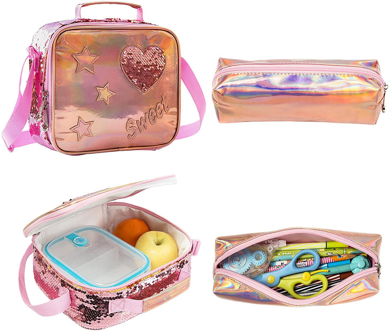 Mochila Infantil com Lancheira e Estojo - Orelhinhas