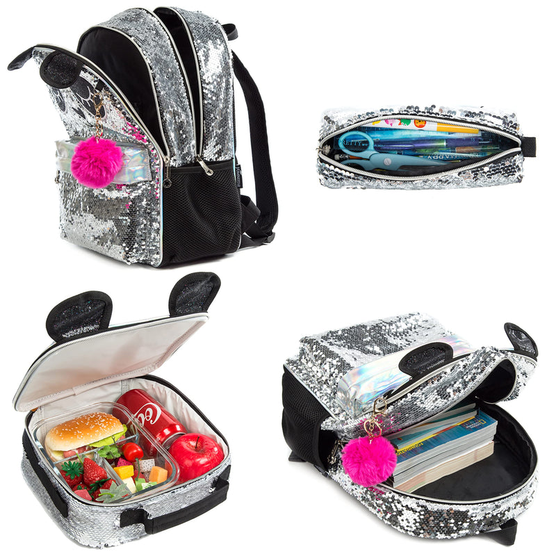 Mochila Infantil com Lancheira e Estojo - Pandinha