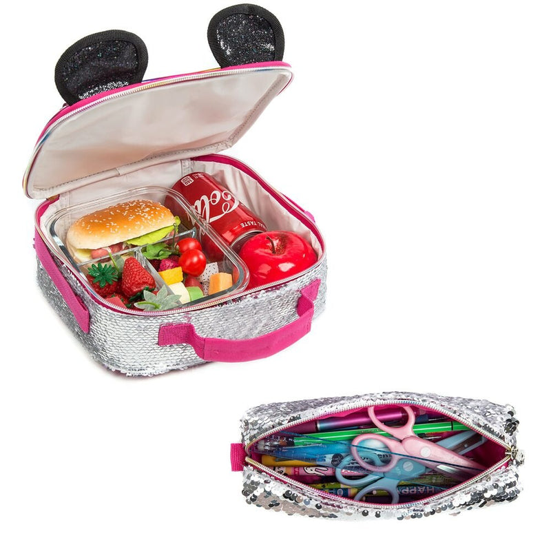 Mochila Infantil com Lancheira e Estojo - Pandinha