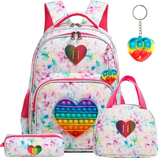 Mochila Escolar Infantil Pop It Coração