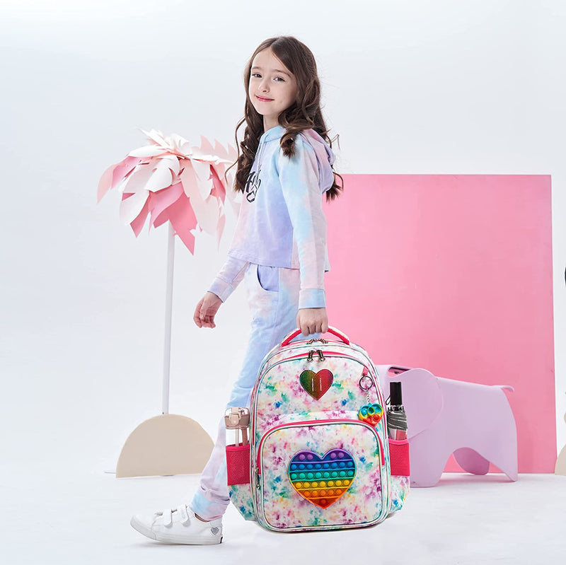 Mochila Escolar Infantil Pop It Coração