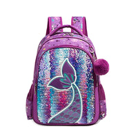 Mochila Infantil com Lancheira e Estojo - Sereia Roxa