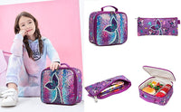 Mochila Infantil com Lancheira e Estojo - Sereia Roxa