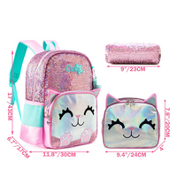 Mochila Infantil com Lancheira e Estojo Cat Cute
