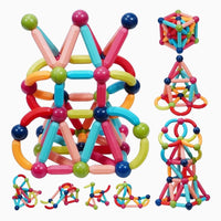 Estrutura criativa feita com blocos de montar magnéticos educativos da ColoriPé